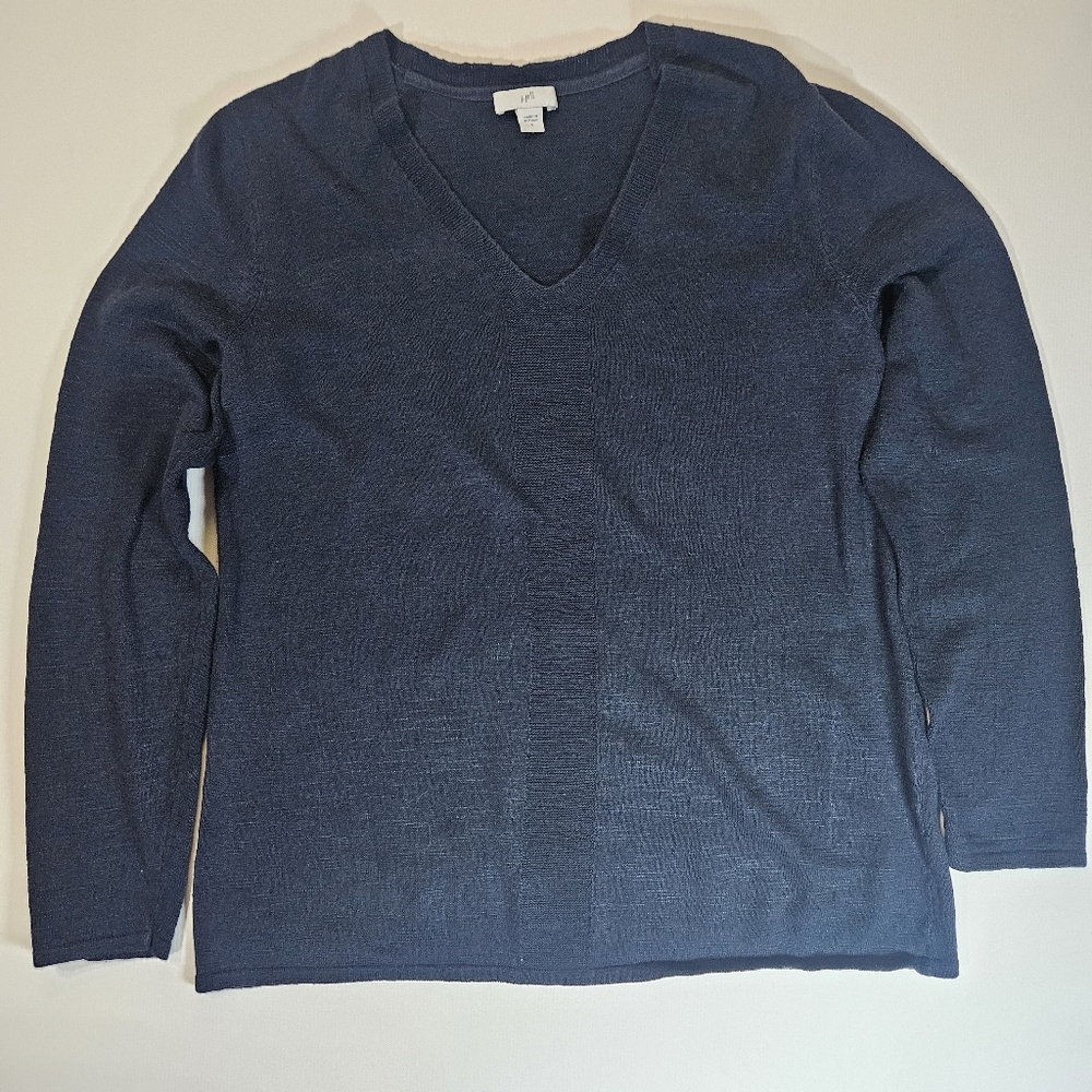 J. Jill Sweater Womens Size Small Navy Blue Fall Capsule Wardrobe Minimalist Top - Picture 1 of 6